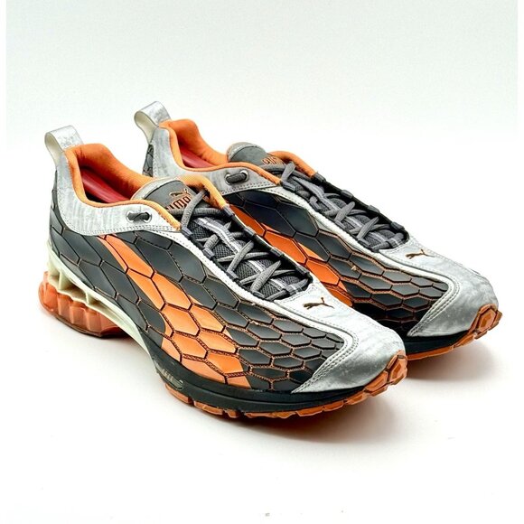 Puma Cell Vintage Men's Size 12 Running Shoe Black And Orange - Read (Rare) - Picture 1 of 10
